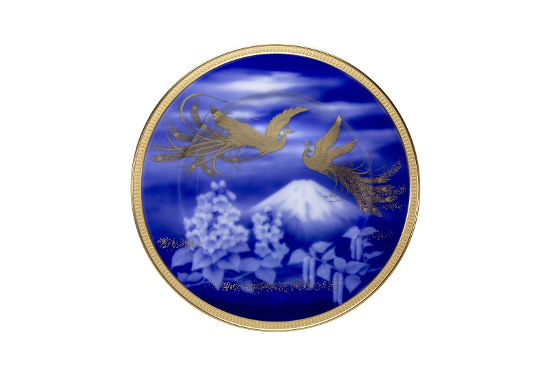鳳凰榮白樺文展示盤28cm