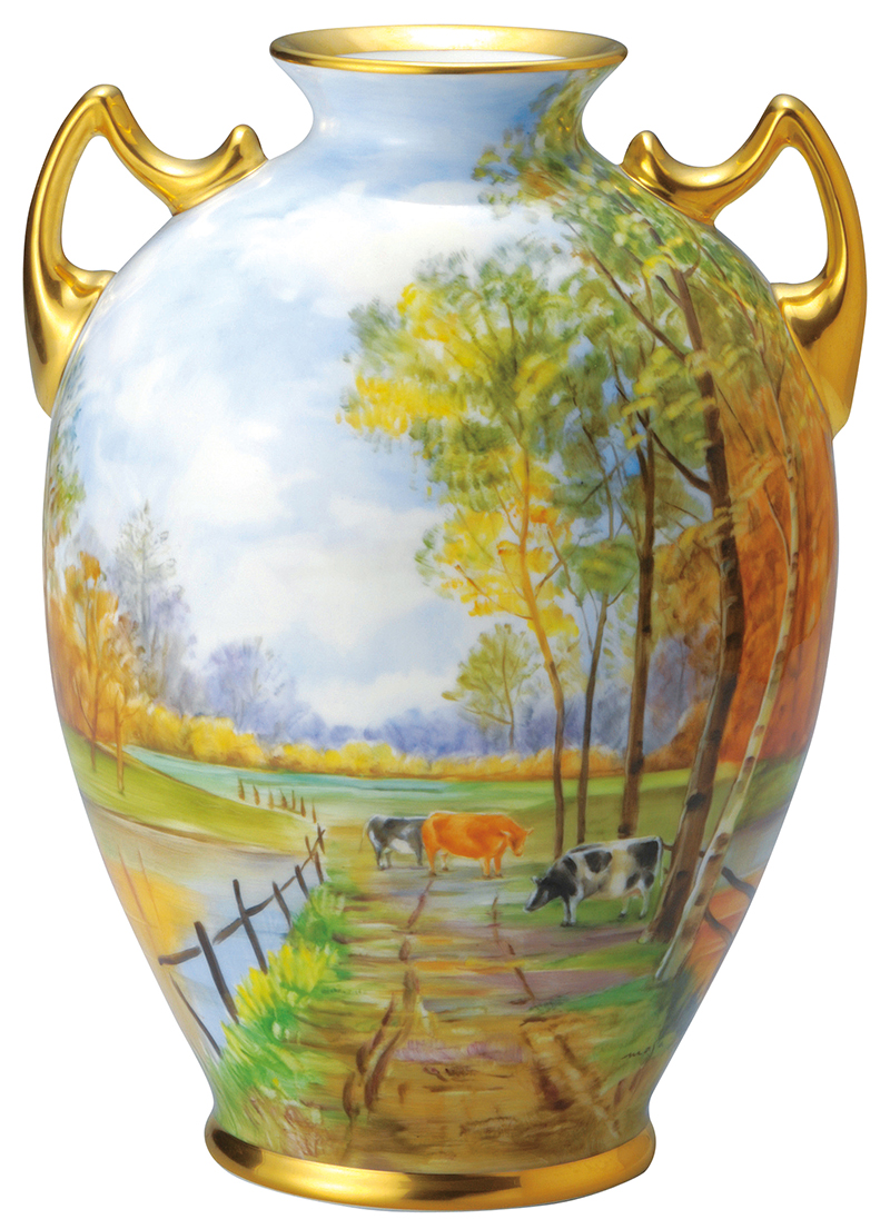 Noritake牧場風光手繪花瓶22.5cm$283,000